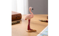 Flamingo Figurine Standing Flamingo Figurine with Base Animal Sculpture Pink Ornament Miniature for Collectors, Shelf, Desk