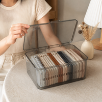 Large Storage Containers, Clear POLYSTYRENE Flip Top Pantry Organiser, Completely New Material for Dry Goods, Food Storage Box