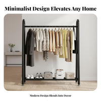 Multi-Functional unrestrictedstanding Coat Hanger with footwear storage shelf Space-Saving Clothing Rack Multifunctional Garment Stand Minimalist Design for Apartment Dwellers, Homeowners, Students, Bedroom, Small Spaces, Entryway, Dressing Area