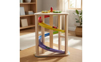 Rotating Slide Track Toy Decorative Gears Wooden Car Track Toy Paint Children's Plaything