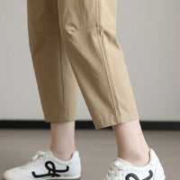 Harem Pants Women with Quick Dry Nylon Material for Summer Wear, High Waist Cropped Trousers with Straight Leg, Casual Loose Fit
