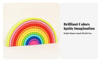 Wooden Rainbow Stacker Smooth Finish Wooden Rainbow Arch Stacking Toy Educational Stacking Arches Open-Ended Play