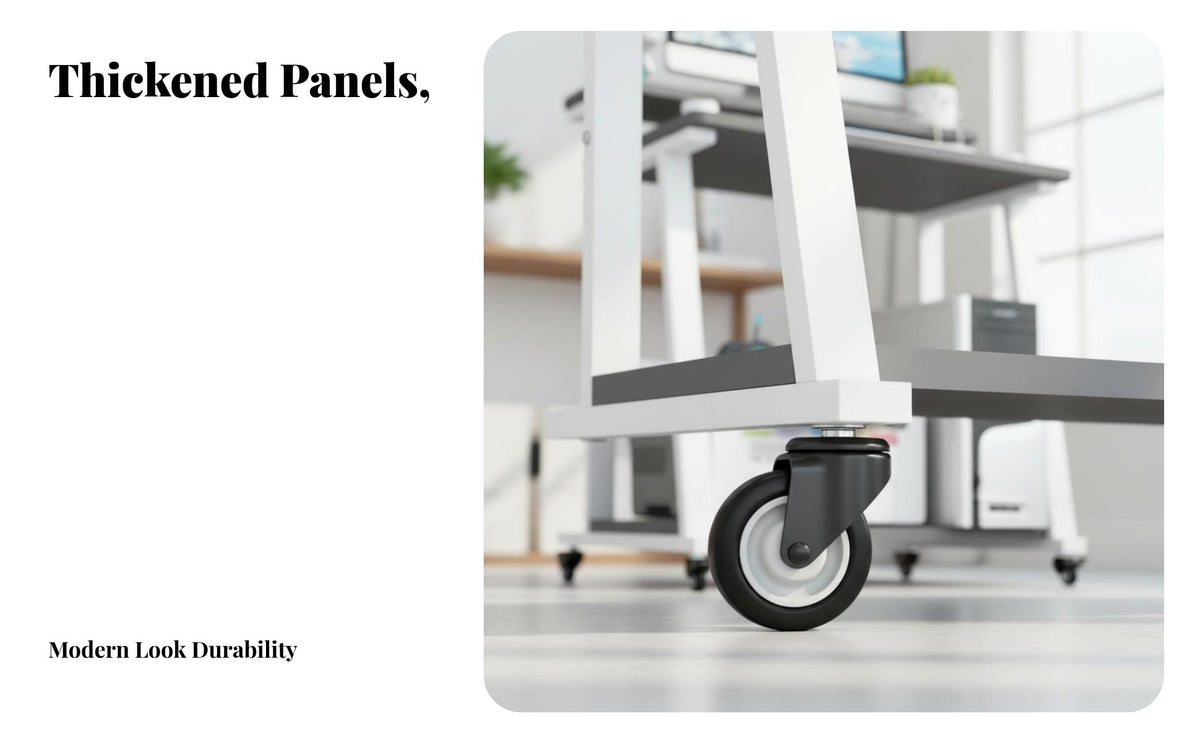 Space-Saving Mobile Computer Desk Modern Minimalist Design Small Study Desk on Wheels Multipurpose Bedside Rolling Table Easy Assembly for Telecommute Workers, Teenagers, Professionals, Bedroom, Dorm Room