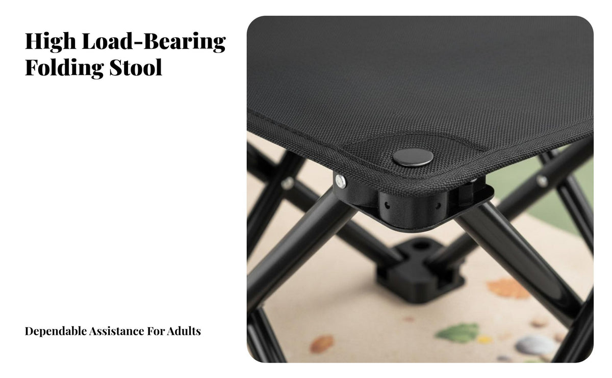 Foldable Design space-saving Folding Stool Lightweight backrestpacking Stool Thickened material Portable Seat Quick Setup for Campers, journeyers, Fishing, Hiking, outdoor meals, Gardening