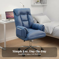 High-Back Support Padded Recliner with Footrest Adjustable Height Reclining Desk Chair with Footrest Cushiony Cushioning Swivel Seat Ergonomic Design for Students, People Working from Home, Distant Workers, Bedroom, Dorm Room, Gaming Setup