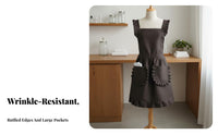 Cute Waitress Apron Breathable H-Back Pocketed Apron Shielded Workwear for Nail Technicians, Waitresses, Cafe, Bakery