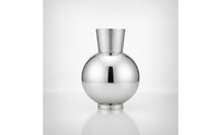 Ceramic Vase Silver Vase with Narrow Neck Lustrous Flower Holder for Entryway