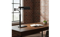 Nordic Design Industrial Swing Arm Table Lamp Minimalist Leather Accent Reading Lamp for Office, Study Room, Bedroom