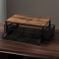 No-Drill Under-Desk Storage Rack Two-Tier Under Desk Drawer Organizer Sliding Clamp-on Drawer Organizer Metal for Students