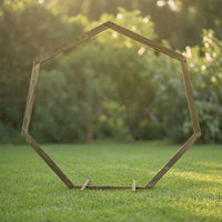 Octagonal Arch with Base Freestanding Wooden Wedding Arch Frame Geometric Wooden Archway for Event Planners, Florists, Outdoor Events