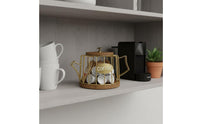 With Lid Teapot Capsule Holder Decorative Tabletop Piece Metal Coffee Capsule Container Easy Reach for Desk, Countertop