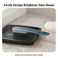 Long Handle Shoe Brush Hangable Design Soft Fiber Shoe Brush Non-Damaging Athletic Shoe Cleaner for Homeowners, Students, Home, Washroom, Kitchen