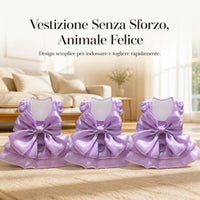 Pet Wedding Dress with Leash Ring for Small Dogs and Cats, Teddy, Bichon, French Bulldog, Spring/Summer