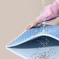 Cat Litter Mat, Double Layer Honeycomb Litter Trapping Mat, Washable Cat Litter Pad, EVA Material Litter Control for Indoor Cat Supplies, 60x45cm