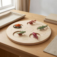 Recessed Cycle Recognition Board Printed Arrows Educational Matching Game Board Round Life Cycle Matching Game Set Natural Wood