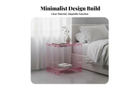 Transparent Clear C-Shaped Stand Minimalist Design Nightstand Space-Saving Side Table Multi-Functional for Modern Decor fans, Interior Designers, Showroom, Living Room, Small Spaces, Entryway