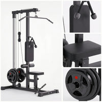 Lat Pull down Machine with Low Row Station Plate-Loaded Lat Pull down Machine 2-in-1 for Home Home Gym Owners