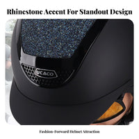 Adjustable Horse Riding Helmet Sparkling Breathable Equestrian Helmet Ventilated Speed Equestrian Hat for Adults, Beginner Riders