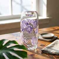 Petal Glass Candle Holder Luxury Glass Candle Holder High Clearness Home Decor for Hotel