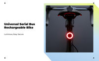Rechargeable Bike Tail Light, Waterproof, 6+4 Modes