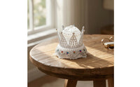 Faceted Crown Band Box Ornate Band Box with Clear Lid Compact Display Case with Clear Lid for Proposal, Wedding, Valentine's Day