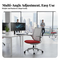 Modern Design Ergonomic Mesh Task Chair Adjustable Height Ergonomic Mesh Chair 360-Degree Swivel Office Furniture Effortless Rolling Casters for Students, Distant Workers, Dormitory, Study Room, Bedroom