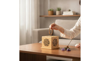 Wooden Incense Box Natural Finish Ash Catcher Decorative for Meditation