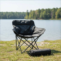 Foldable Design Padded Moon Chair Full Head and Neck Support High Back Moon Chair Ergonomic Adjustable Outdoor Lounger Stable Wide Base for Fishing