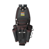 Double-Layer Electrician Tool Pouch Reinforced Tool Pouch with Metal Clip Compact Handsunrestricted for Electrical Work, Construction Sites