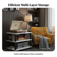 Strong Load-Bearing Audio Media Component Rack Heavy Duty Audio Stand Rack Stable Design 4-Tier Amplifier Stand Space-Saving for Living Room