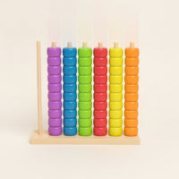Wooden Peg Board Bead Game Fine Motor Bead Matching Toy Matching Toy Preschool Wooden Peg Board Smooth for Toddlers, Playroom