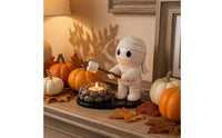 Hand-Painted Candle Holder with Figure Compact Tabletop Candle Holder Glossy Decor Cozy for Mantel