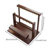 uncoveredFrame Wood Jewelry Display Rack Desktop Two-Tier Jewelry Organizer Gold-Tone 2 Tier T-Shaped Bar Display Wooden