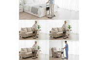 Bed Assist Bar with Suction Cups Floor-Standing Bed Stability Bar Height Adjustable Bedside Frame for Seniors