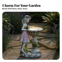 Fairy Statue with Solar Lantern Energy Saving Solar Fairy Statue Weather Resistant Maiden Figurine for Gardeners, Yard, Patio, Balcony