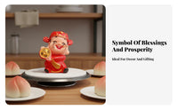 Prosperity Deity Figurine Soft Vinyl Material Cai Shen Figurine Feng Shui Prosperity Deity Statue for Dessert Makers, Business Owners, Home Decor