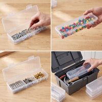 Clear Plastic Storage Box for Hardware Tools, Jewelry, or Fishing Tackle
