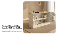 Multi-Functional Kitchen Island with Storage Rounded Corner Design Kitchen Island Table with Storage Large Countertop Room Divider Cabinet Versatile for Home Cooks, Apartment Dwellers, Homeowners, Breakfast Nook, Small Areas
