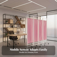 Foldable Design Wheeled Fabric Partition Mobile with casters Folding Panel separater Portable Privacy Screen Sturdy Construction for Clinic Managers, sectionice Workers, Hospital, Examination Room, cosmetic studio, Classroom