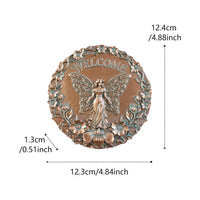 Bronze Welcome Sign Resin Material Fairy Wall Plaque Wall Art Decor for Outdoor