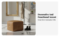Luxury Aesthetic Round Upholstered Pouf Multi-Functional Low Stool Multifunctional Vanity Seat Soft and Comfortable for Adults, Homeowners, Interior Decorators, Living Room, Entryway, Bedroom