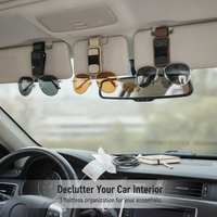 Car Visor Sunglasses Holder Clip with Ticket Card Organizer