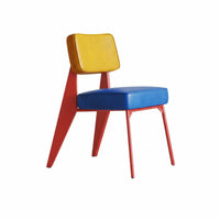 Geometric Backrest Chair Postmodern Geometric Design Dining Furniture Artistic Design Aesthetic Handmade for Interior Designers