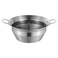 Yin Yang Hot Pot Stainless Steel Hot Pot with Divider Warp-Resistant Cookware for Dinner Parties
