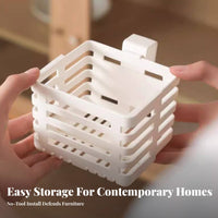 No-Tools-Required-Tool-Less Organizer Basket No Tools Required Cabinet Door Organizer Cabinet Door Storage Holder