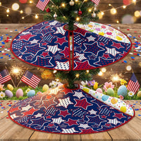 1PC Mini Valentine's Day Tree Skirt 35" Easter and Independence Day Festive Patterns Reversible Reusable Double-Sided Holiday Mat for Homeowners, Living Room