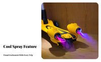 Built-in Music 3-Wheel Mist-Spraying Scooter LED Light-up Wheels 3-Wheel Scooter Foldable Design children's Vehicle Anti-Slip Deck for Toddlers, Beginners, Outdoor Play, Outdoors, Playground, Sidewalk