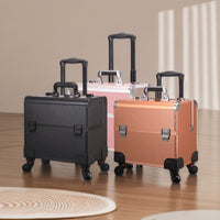 Professional Trolley Cosmetic Tool Box with Universal Wheels for Manicure and Tattoo