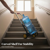 Telescopic Handle Water Jug Carrier Cart High Load Capacity Stair Climbing Hand Truck Ergonomic Grip Stair Climbing Trolley Silent Wheels for Homeowners, Seniors, Delivery Drivers, Stairs, Home, Shopping