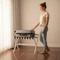 Folding Luggage Rack Foldable Wooden Suitcase Stand Space-Saving Resort-Style Luggage Holder for Bedside